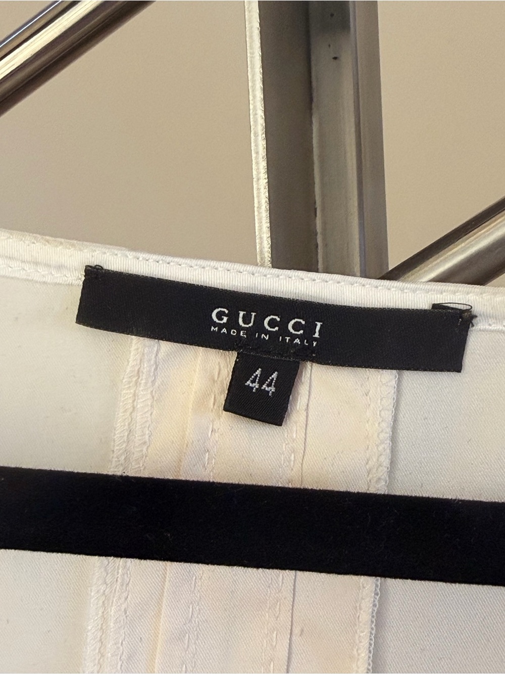 Vintage Gucci White Midi Dress with Pink & Black Side Stripes - Picture 4 of 15